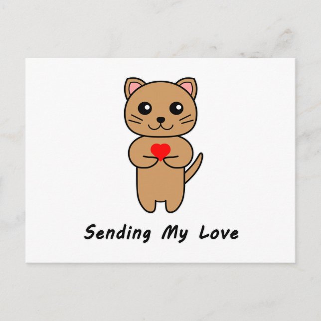 Cartão Postal Enviando Meu Amor - Fundo Branco (Frente)