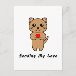 Cartão Postal Enviando Meu Amor - Fundo Branco (Vertical)