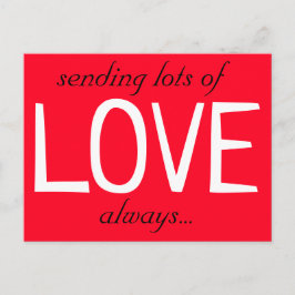Cartão Postal enviando muitos LOVE Cute Red
