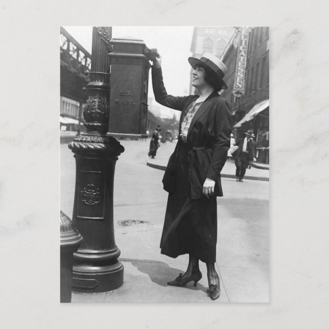 Cartão Postal Enviando uma carta em Nova Iorque (Frente)