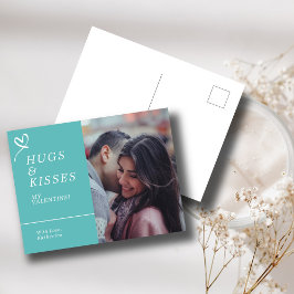 Cartão Postal Enviar Hugs e Kisses com Namorados de Fotografia P