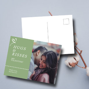Cartão Postal Enviar Hugs e Kisses com Namorados de Fotografia P