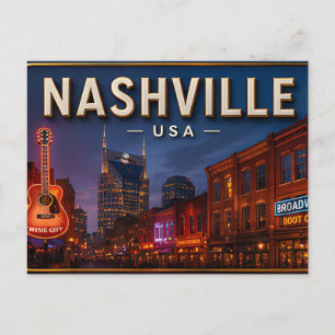 Cartão Postal Envie Saudações da Cidade da Música de Nashville