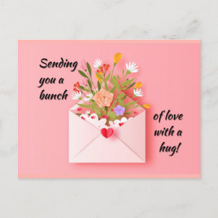 Cartão Postal Envie um pouco de amor e um abraço!