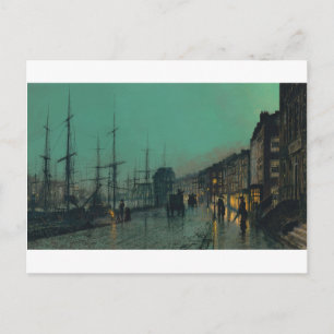 Cartão Postal Envio no Clyde por John Atkinson Grimshaw