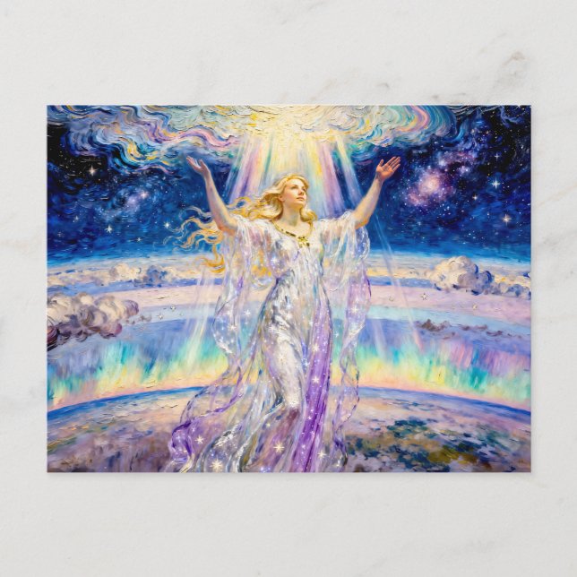 Cartão Postal Eos Deusa da Aurora e Luz Celestial de Gr (Frente)