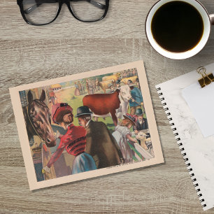 Cartão Postal Ephemera da Fazenda Justa de Animais Vintage