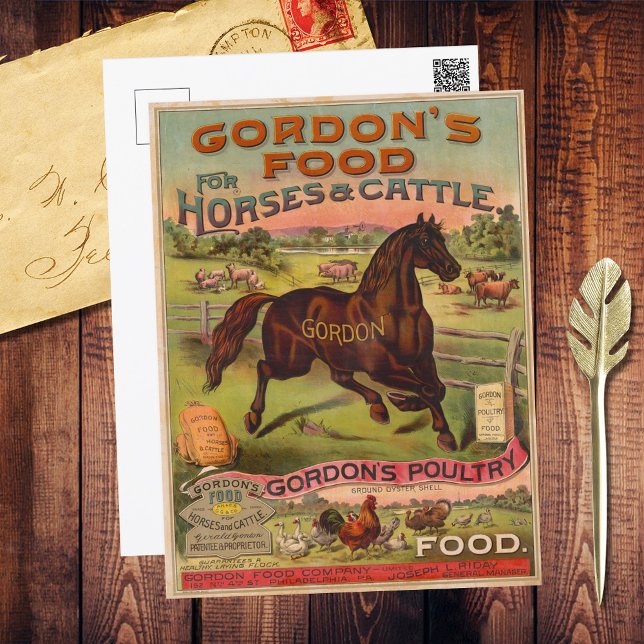 Cartão Postal Ephemera fazenda De Publicidade De Comidas Animal (Criador carregado)