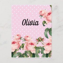 Cartão Postal Ephemera floral bouquet vibrant color