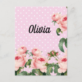 Cartão Postal Ephemera floral bouquet vibrant color