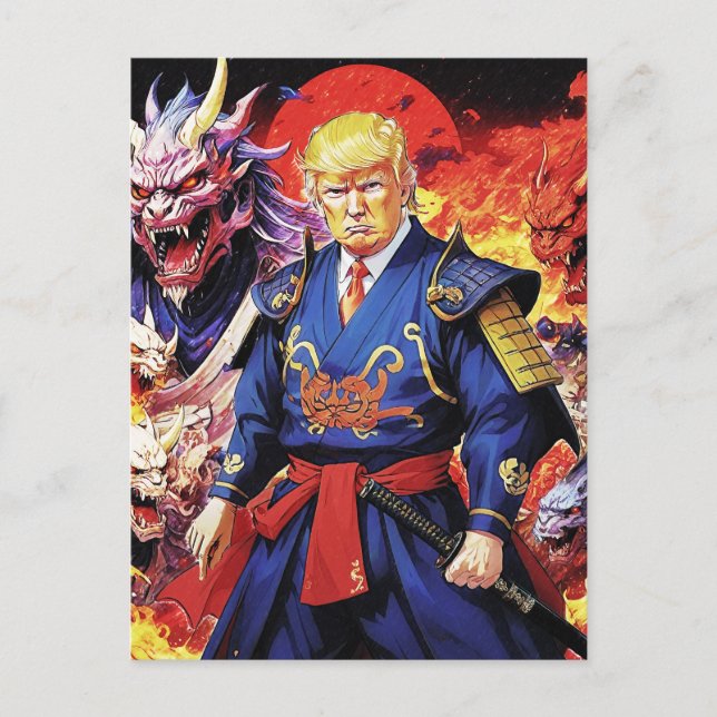 Cartão Postal Epic Trump Samurai Anime (Frente)