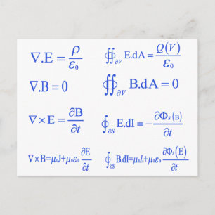 Cartão Postal equação de física de Maxwell