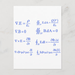 Cartão Postal equação de física maxwell