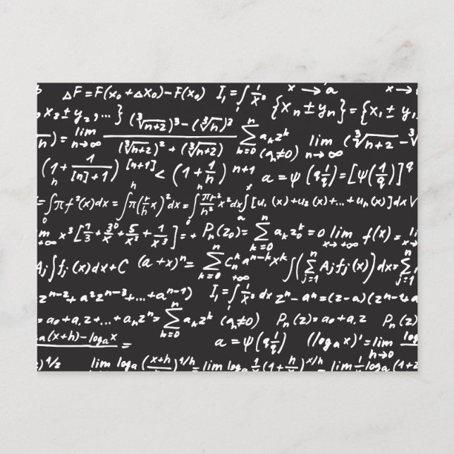 Cartão Postal Equações matemáticas de quadro negro (Frente)