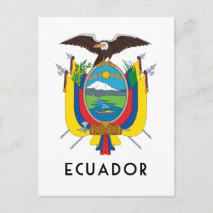 Cartão Postal Equador - símbolo/casaco de armas/bandeira/cores/