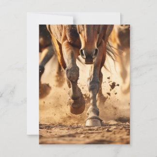 Cartão Postal Equino Exoduto Cavalos Correntes Arco Fotorealista
