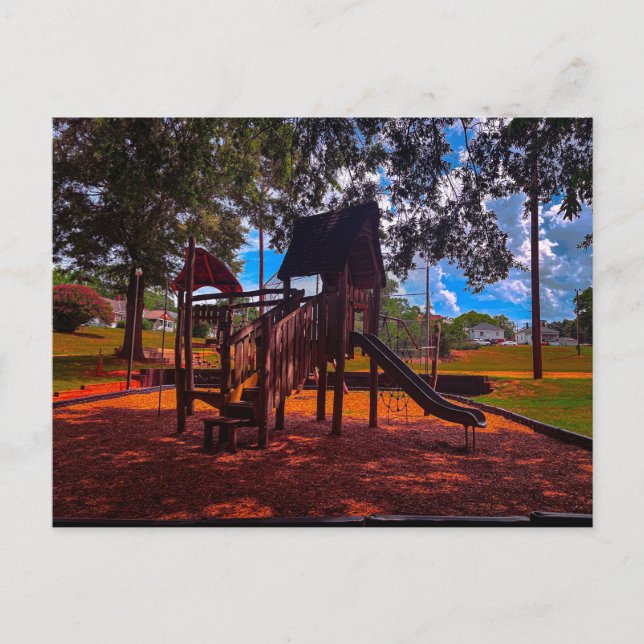 Cartão Postal Equipamento de Playground de Madeira em Parque Ens (Frente)