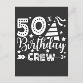 Cartão Postal Equipe de Aniversário de 50 anos 50 Festa Crew