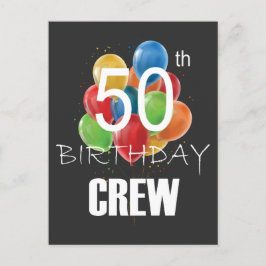 Cartão Postal Equipe de Aniversário de 50 anos Grupo de Festa de