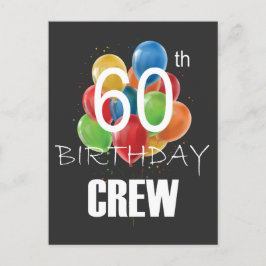 Cartão Postal Equipe de Aniversário de 60 anos Grupo de Festa de