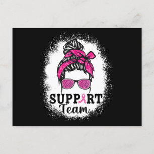 Cartão Postal Equipe de Apoio ao Cabelo Messy Bun Conscientizaçã