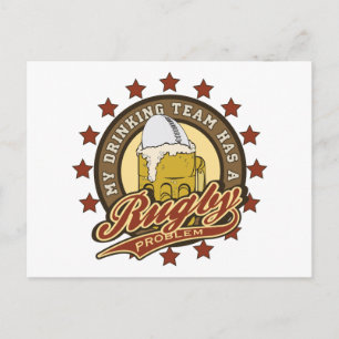 Cartão Postal Equipe de Bebendo de Rugby