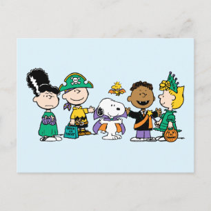 Cartão Postal Equipe de Doces Peanuts Gangue de Halloween