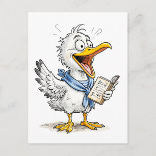 Cartão Postal Equipe de Marinheiro Pássaro de Quadrinhos