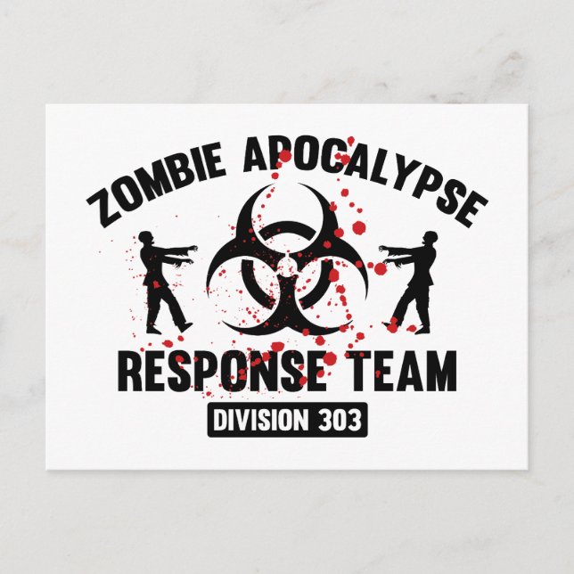 Cartão Postal Equipe de Resposta Apocalypse Zombie (Frente)