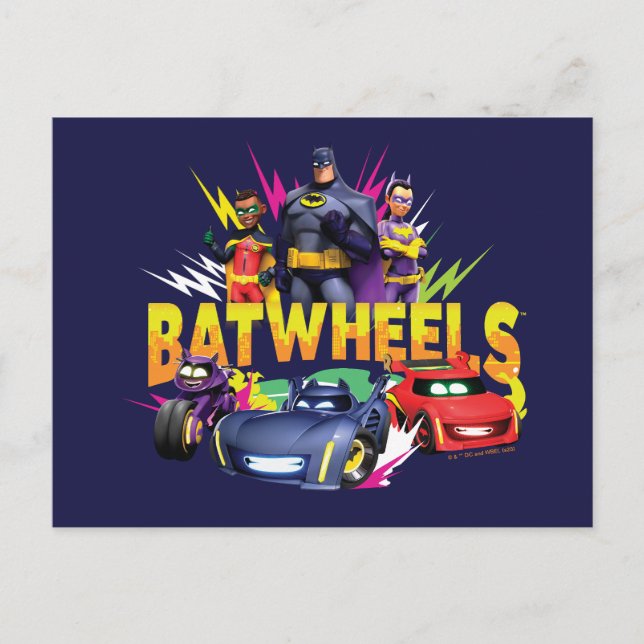Cartão Postal Equipe de super-heróis BatWheels™ (Frente)