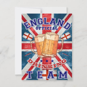 Cartão Postal Equipe Oficial de Bebendos da Inglaterra. Cerveja