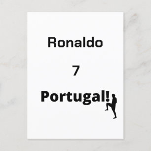 Cartão Postal Equipe Portugal Futebol, seu nome e número