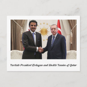 Cartão Postal Erdogan e Sheikh Tamim em Doha.