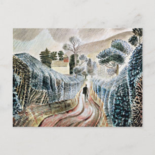 Cartão Postal Eric Ravilious art, tarde úmida