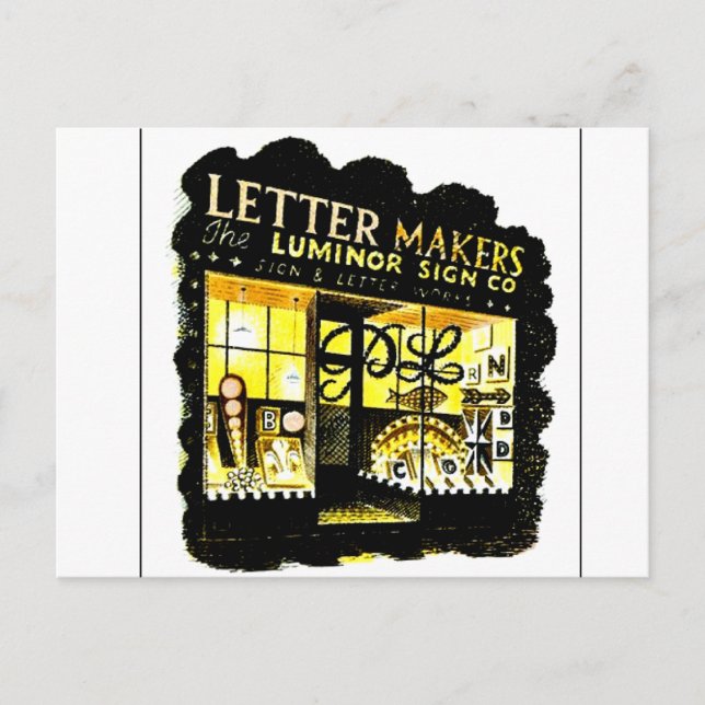 Cartão Postal Eric Ravilious art, The Letter Makers (Frente)