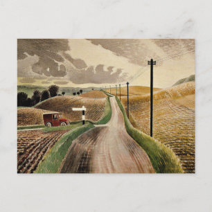 Cartão Postal Eric Ravilious art, Wiltshire Landscape