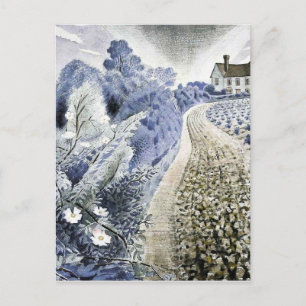 Cartão Postal Eric Ravilious - Casa de Fazenda e Campo