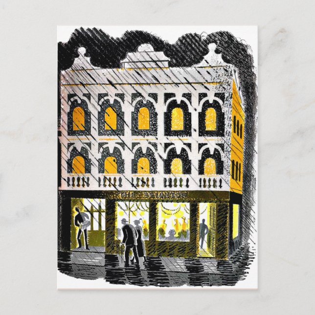 Cartão Postal Eric Ravilious - High Street Public House (Frente)