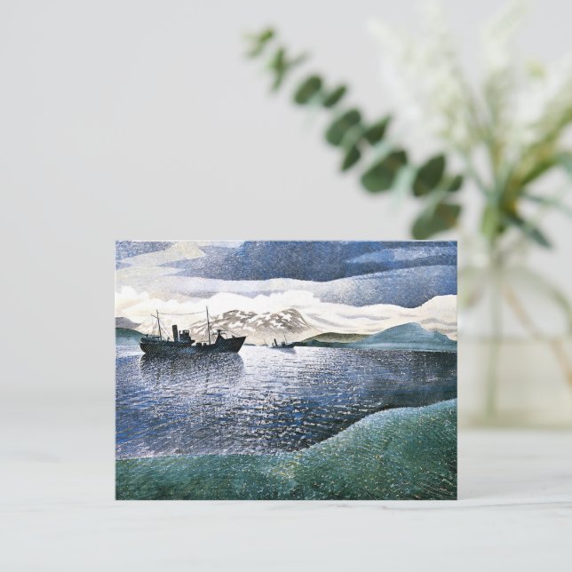 Cartão Postal Eric Ravilious - Noruega, arte mágica de realismo (Em pé/Frente)