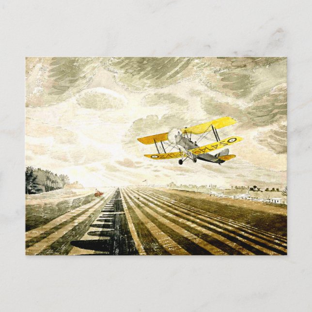 Cartão Postal Eric Ravilious trabalho de arte, Tiger Moth (Frente)