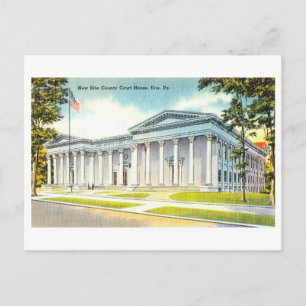 Cartão Postal Erie County Court House na Pensilvânia Vintage