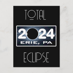 Cartão Postal Erie Pennsylvania Eclipse Abril 2024 Solar Total
