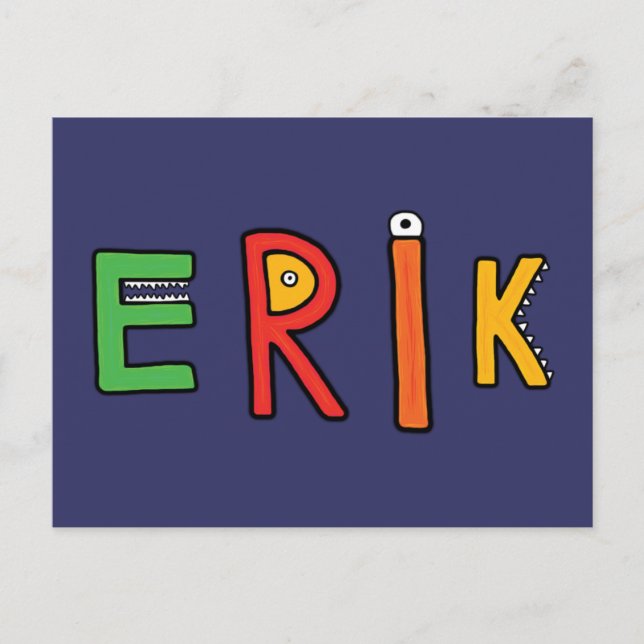 Cartão Postal "Erik" Monster Letters (Frente)