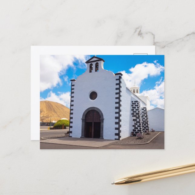 Cartão Postal Ermita de los Dolores Church, Lanzarote (Frente/Verso In Situ)