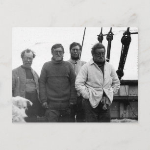 Cartão Postal Ernest Shackleton e Crew Nimrod Antártico