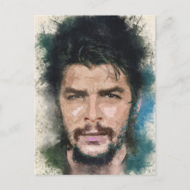 Cartão Postal Ernesto CHE Guevara Abstrato Watercolor Retrato