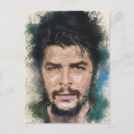 Cartão Postal Ernesto CHE Guevara Abstrato Watercolor Retrato