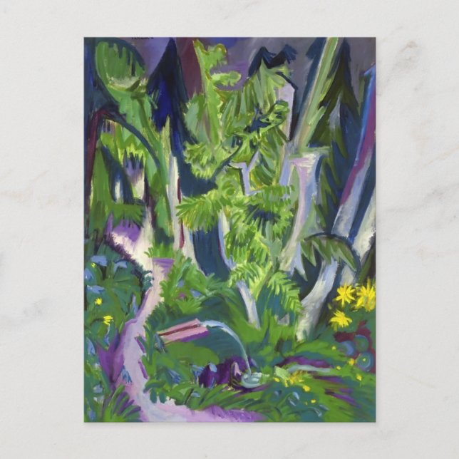 Cartão Postal Ernst Ludwig Kirchner - Floresta de Montanha (Frente)