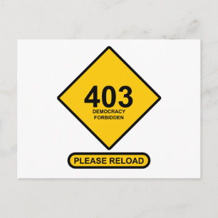 Cartão Postal Erro 403: Democracia Proibida