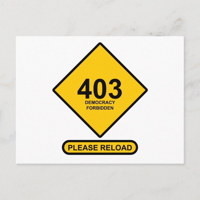 Cartão Postal Erro 403: Democracia Proibida (Frente)